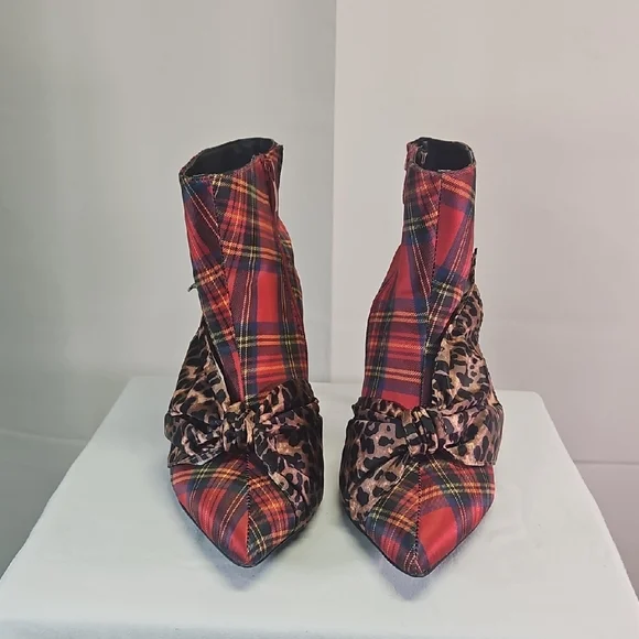 Plaid and Leopard Print Women's Shoes - Picture 1 of 15